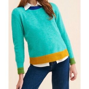 Dr. Bloom Funky Knit greenery color block Sweater size small women's
